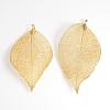 Electroplated Natural Leaf Big Pendants IFIN-Q119-02J-2