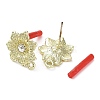Rack Plating Alloy Flower Stud Earrings Finding EJEW-B030-08G-2
