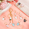 Alloy Enamel Fox Pendant Locking Stitch Markers HJEW-AB00052-4