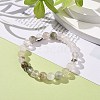 Natural Green Lodolite Quartz/Garden Quartz Round Beaded Stretch Bracelet BJEW-JB08919-02-2