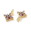 Brass Micro Pave Colorful Cubic Zirconia Charms KK-E068-VF170-3