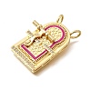 Brass Micro Pave Cubic Zirconia Pendants KK-Z125-23C-G-2