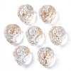 Transparent Spray Painted Glass Beads GLAA-R215-01-B09-1