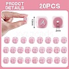 20Pcs Pink Cube Letter Silicone Beads 12x12x12mm Square Dice Alphabet Beads with 2mm Hole Spacer Loose Letter Beads for Bracelet Necklace Jewelry Making JX435X-2