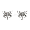 Brass Micro Pave Cubic Zirconia Stud Earrings Finding KK-K364-05P-1