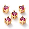 Brass inlaid Cubic Zirconia Slide Charms ZIRC-F125-02D-G-1