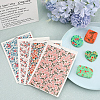 CRASPIRE 8 Sheets 4 Style Flower Pattern Ceramics Clay Water Transfer Paper DIY-CP0010-36A-01-4