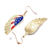 Independence Day Theme Alloy Enamel Dangle Earrings for Women EJEW-F335-01G-04-2