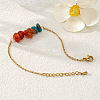 Bohemian Natural Apatite & Carnelian & Red Jasper Chips Link Bracelets CL1551-3-3