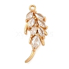 Brass Micro Pave Clear Cubic Zirconia Pendants ZIRC-U003-01G-05-1