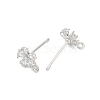 Brass Micro Pave Clear Cubic Zirconia Stud Earring Findings KK-Z099-02P-01-2