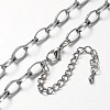 Iron Cable Chain Necklace Making MAK-J004-04P-1