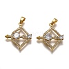 Brass Clear Cubic Zirconia Constellation Charms KK-B031-08G-1