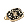 Rack Plating Brass Pave Cubic Zirconia Enamel Pendants KK-O142-57G-4