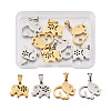 8Pcs 4 Styles 304 Stainless Steel Pendants STAS-TA0001-36-8