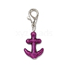 Synthetic Turquoise Anchor Pendant Decorations HJEW-JM04324-4