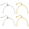 4Pcs 2 Colors Adjustable Brass Chain Finger Ring Making RJEW-CJ00001-1