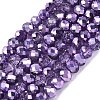 Transparent Electroplate Glass Beads Strands LS-EGLA-Q131-01A-04-1