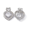 Brass Clear Cubic Zirconia Pendants KK-E068-VA121-1-1