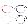 4Pcs 4 Colors 304 Stainless Steel Triple Cross Link Braided Bracelets BJEW-JB10772-1