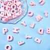 50Pcs Printed Opaque Acrylic European Beads MACR-SP0002-21A-7