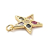 Brass Micro Pave Cubic Zirconia Pendants KK-E015-28G-4