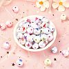 100Pcs 5 Styles UV Plating Opaque Acrylic Beads PACR-CJ0001-24-5