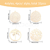 CHGCRAFT 32Pcs 4 Styles Brass Pendants KKC-CA0001-08-2