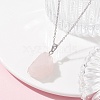 Natural Rose Quartz Nugget Pendant Necklaces NJEW-JN04507-02-2