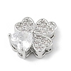 Brass Micro Pave Clear Cubic Zirconia Charms KK-R219-30P-2