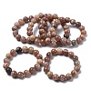 Natural Sunstone Round Beads Stretch Bracelets for Women BJEW-Z158-03A-01-4