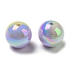 UV Plating Rainbow Iridescent Opaque Acrylic Beads MACR-D081-15-2