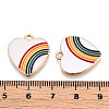 Light Gold Plated Alloy Pendants X-ENAM-T009-68D-RS-3