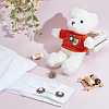 6Pcs ABS Plastic Imitation Pearl Shank Buttons BUTT-PH0001-51AG-4