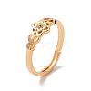 Brass Sakura Flower Adjustable Ring for Women RJEW-P034-03G-1