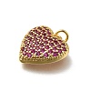 Brass Micro Pave Cubic Zirconia Pendants KK-C090-42G-04-2
