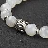 Natural White Moonstone Stretch Bracelets BJEW-JB02815-02-2