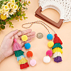 BENECREAT 2Pcs 2 Colors Polyester Tassel Pendant Decorations AJEW-BC0003-29-3