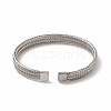 Non-Tarnish 304 Stainless Steel Mesh Chains Shape Open Cuff Bangle for Women BJEW-C033-01P-3