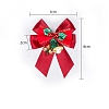 Polyester & Plastic Christmas Bowknot with Bells PW-WG04DED-02-1