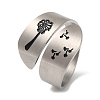 Dandelion 304 Stainless Steel Enamel Open Cuff Rings RJEW-S415-06P-2