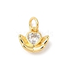 Rack Plating Brass Clear Cubic Zirconia Charms KK-Z056-09G-1