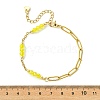 Electroplated Glass Rondelle Beads Link Bracelets BJEW-JB13677-5