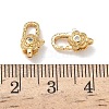 Flower Brass Micro Pave Cubic Zirconia Lobster Claw Clasps KK-Z136-22G-04-3