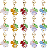 30Pcs Flower Glass & Natural & Dyed Malaysia Jade Locking Stitch Marker HJEW-SC0001-77-1