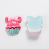 Scrapbook Embellishments Flatback Cute Cupcake with Bows Plastic Resin Cabochons CRES-Q155-M-2