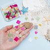 150Pcs 15 Styles Spray Painted Natural Capiz Shell Pendants SHEL-PH0001-74-3