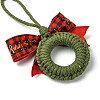 3Pcs 3 Colors Handmade Cotton Christmas Wreath Pendant Decoration HJEW-JM02702-5