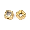 Brass Clear Cubic Zirconia Beads KK-D375-36G-01-2