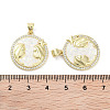 Brass Micro Pave Clear Cubic Zirconia Pendants KK-L213-010G-02-3